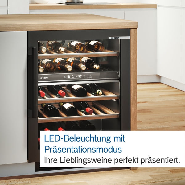 Bosch Weinkühlschrank mit Glastür, 82x30 cm KUW20VHF0