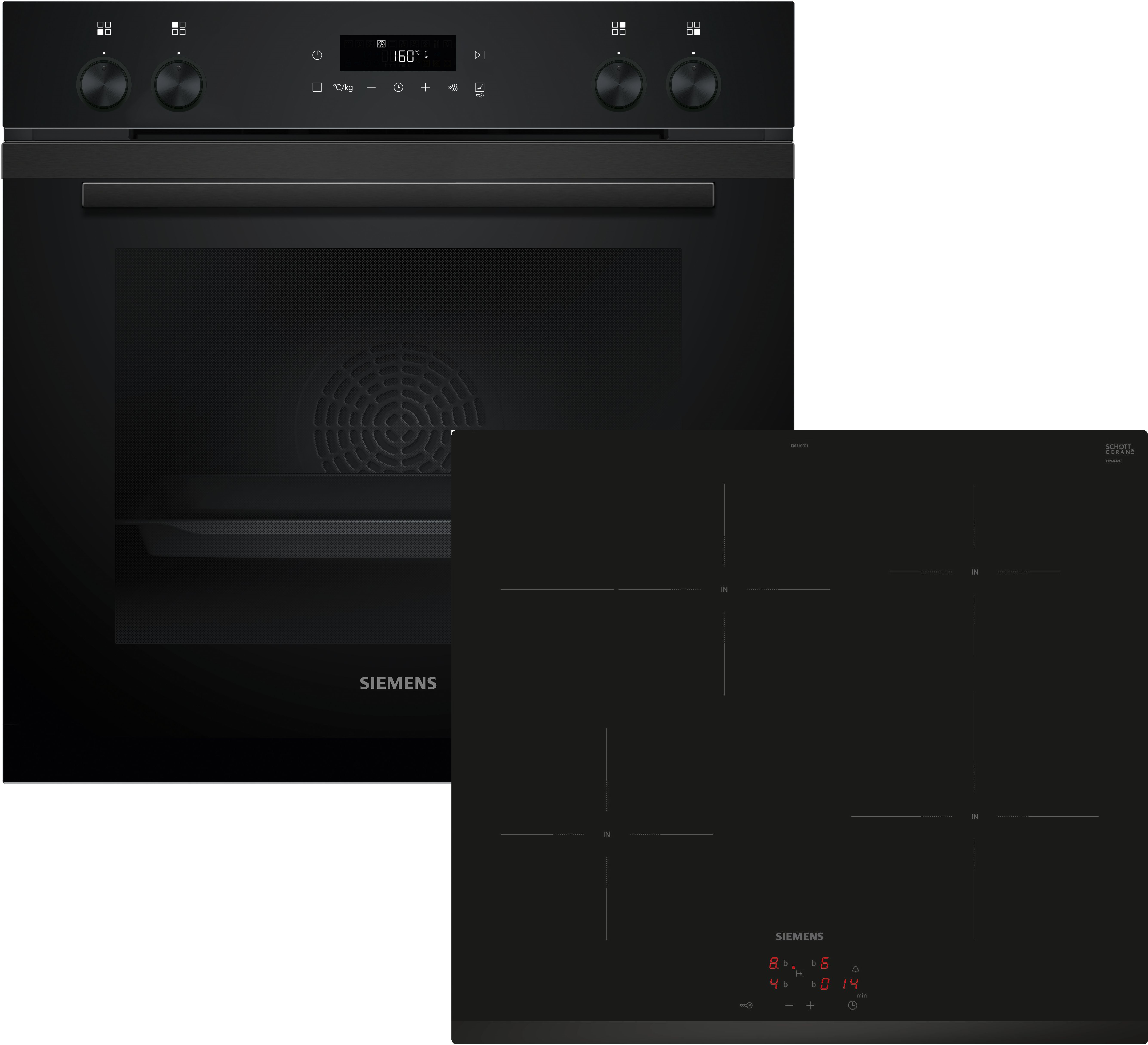 Siemens Einbau-Herd-Set PQ212IAAB: EI631CFB1E + HE271ABB4