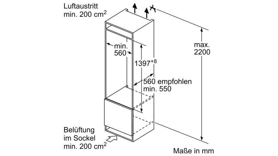 Bosch Einbaukühlschrank KIF51AFE0