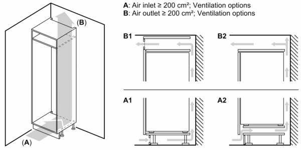 Bosch Einbau-Kühlschrank mit Gefrierschrank, 122.5x56cm, Schleppscharnier  KIL42NSE0 | KIL42NSE0