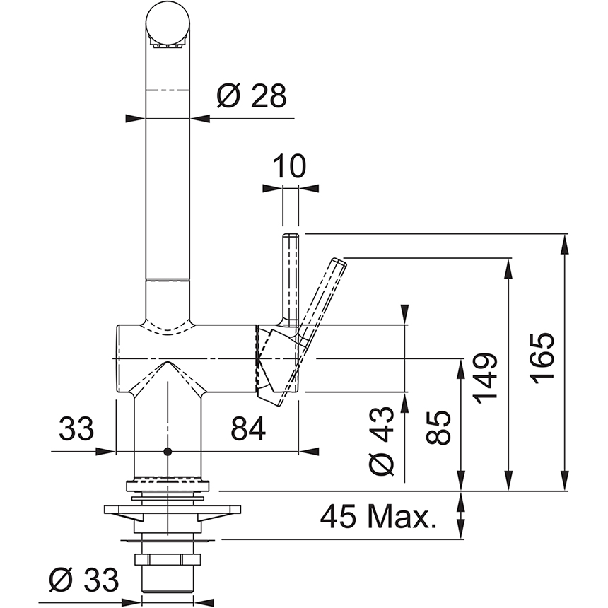 Franke Armatur Active Window Festauslauf Chrom Niederdruck 1150653392