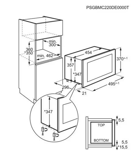 AEG Einbau Mikrowelle mit Grillfunktion 50 cm MBB1755DEM