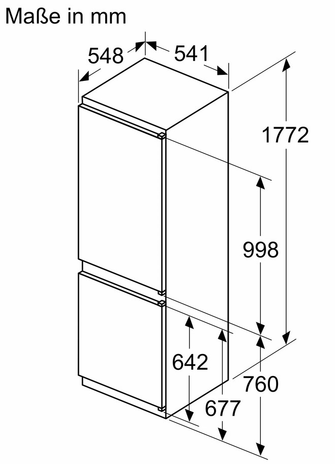 Constructa Einbau-Kühl-Gefrier-Kombination 177.2 x 54.1 cm CK786NSE0