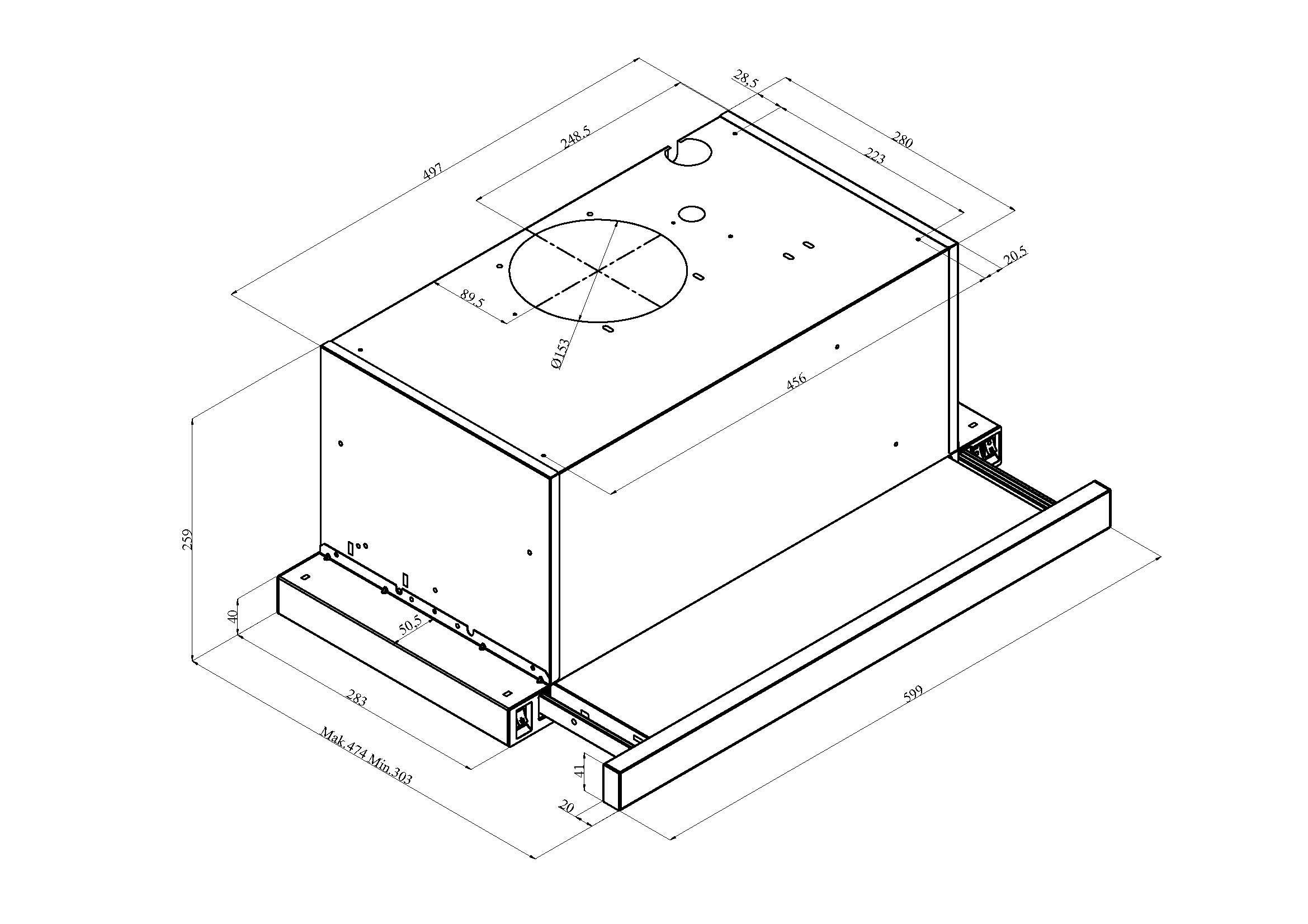 Amica Flachschirmhaube 60 cm FH664300S