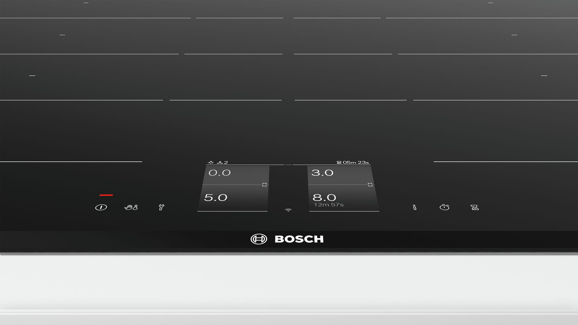 Bosch Induktions-Kochfeld 80cm, schwarz,mit Rahmen aufliegend  PXY875KW1E
