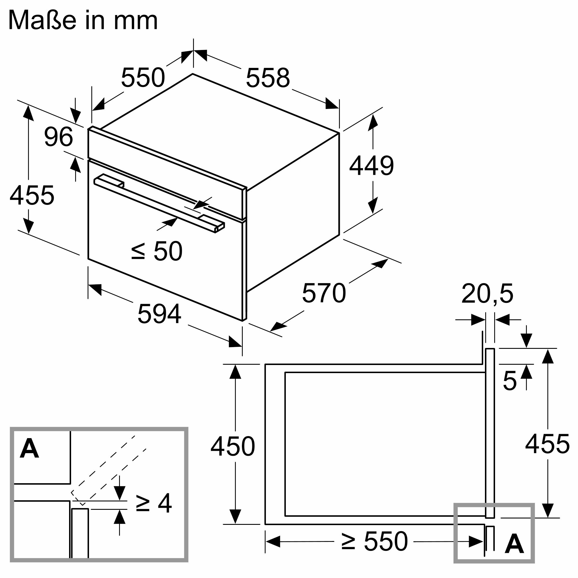 Siemens Einbau Mikrowelle mit Heißluft 60x45 cm Edelstahl CM585AGS1