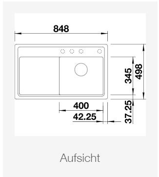 BLANCO Silgranitspüle ZENAR 45 S-F schwarz 526038