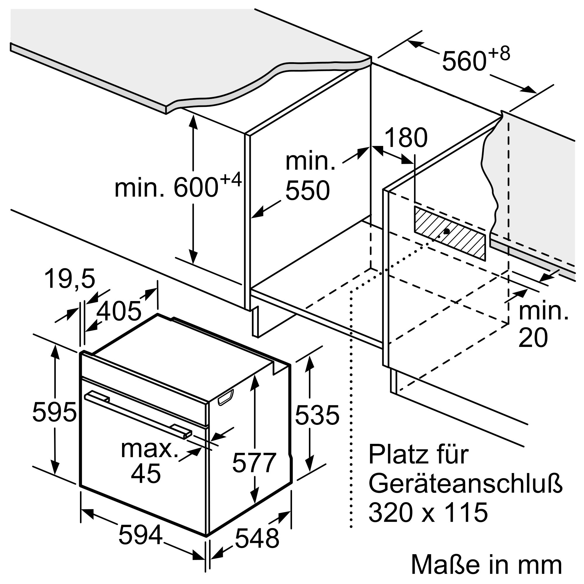 Bosch Einbau-Dampfbackofen 60 x 60 cm HSG7361B1