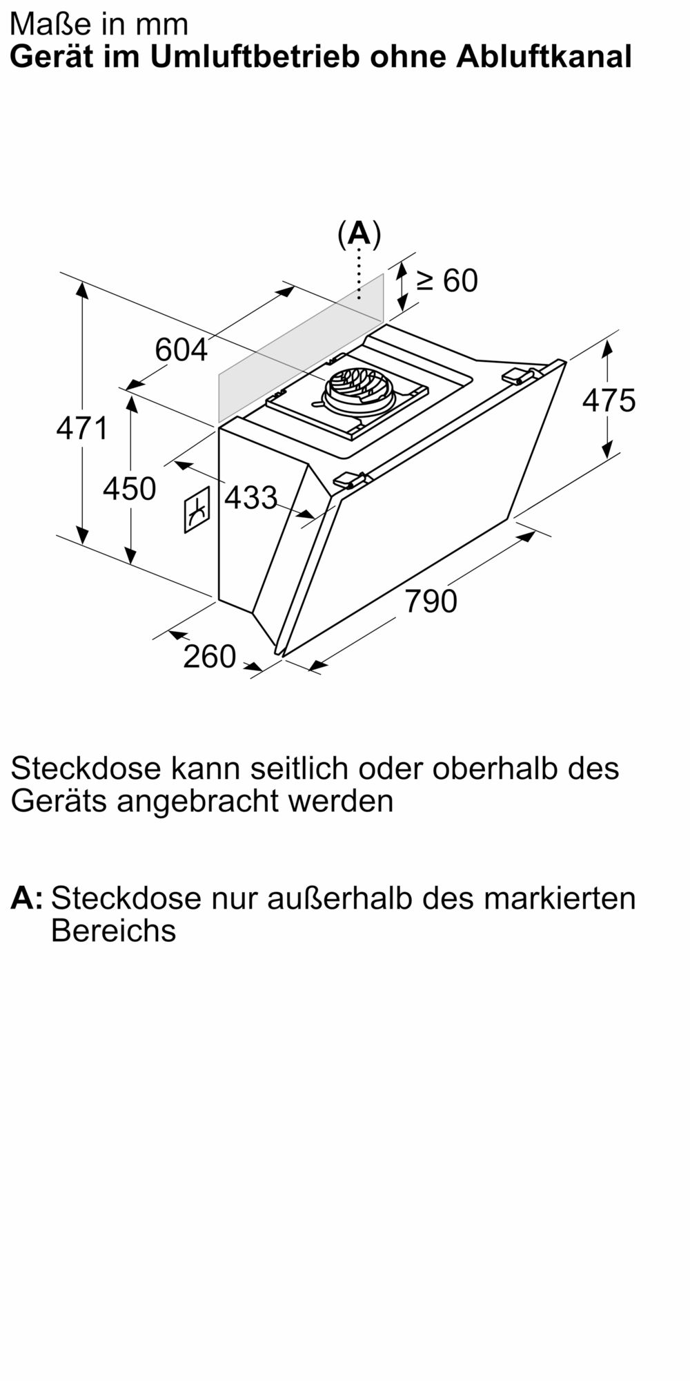 Bosch Wandesse 80 cm Klarglas DWJ81AN60