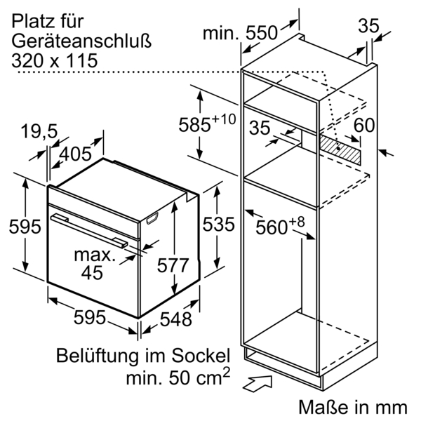 Siemens iQ700, Einbau-Backofen mit Mikrowellenfunktion, 60 x 60 cm, Schwarz, Edelstahl, HM776GKB1