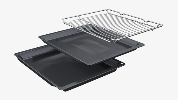 Siemens iQ700, Einbau-Backofen mit Mikrowellenfunktion, 60 x 60 cm, Schwarz, Edelstahl, HM776GKB1
