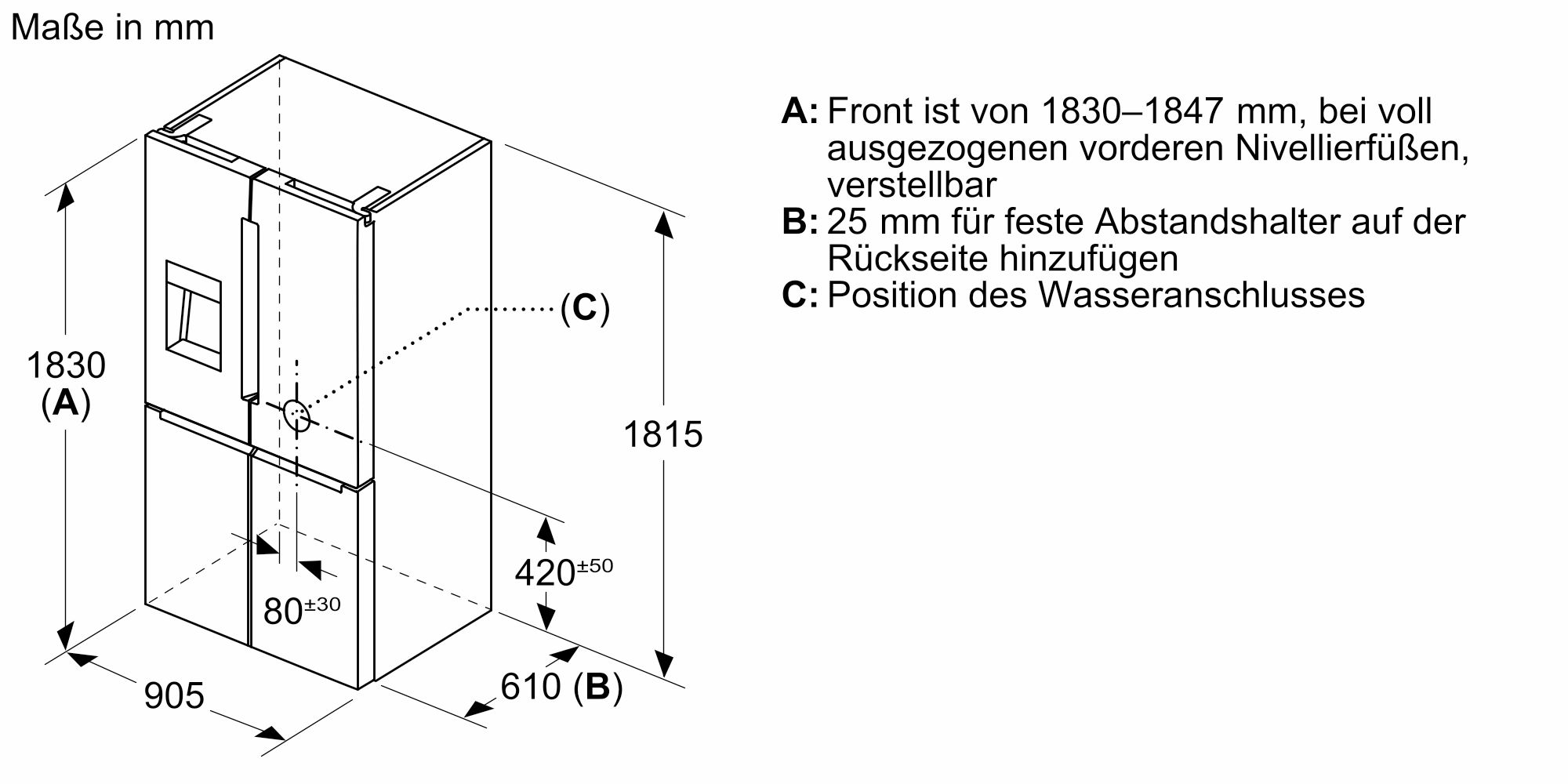 Bosch French Door Kühl-Gefrierkombination 183x90.5 cm Edelstahl AntiFingerprint Serie 6 KFD96APEA