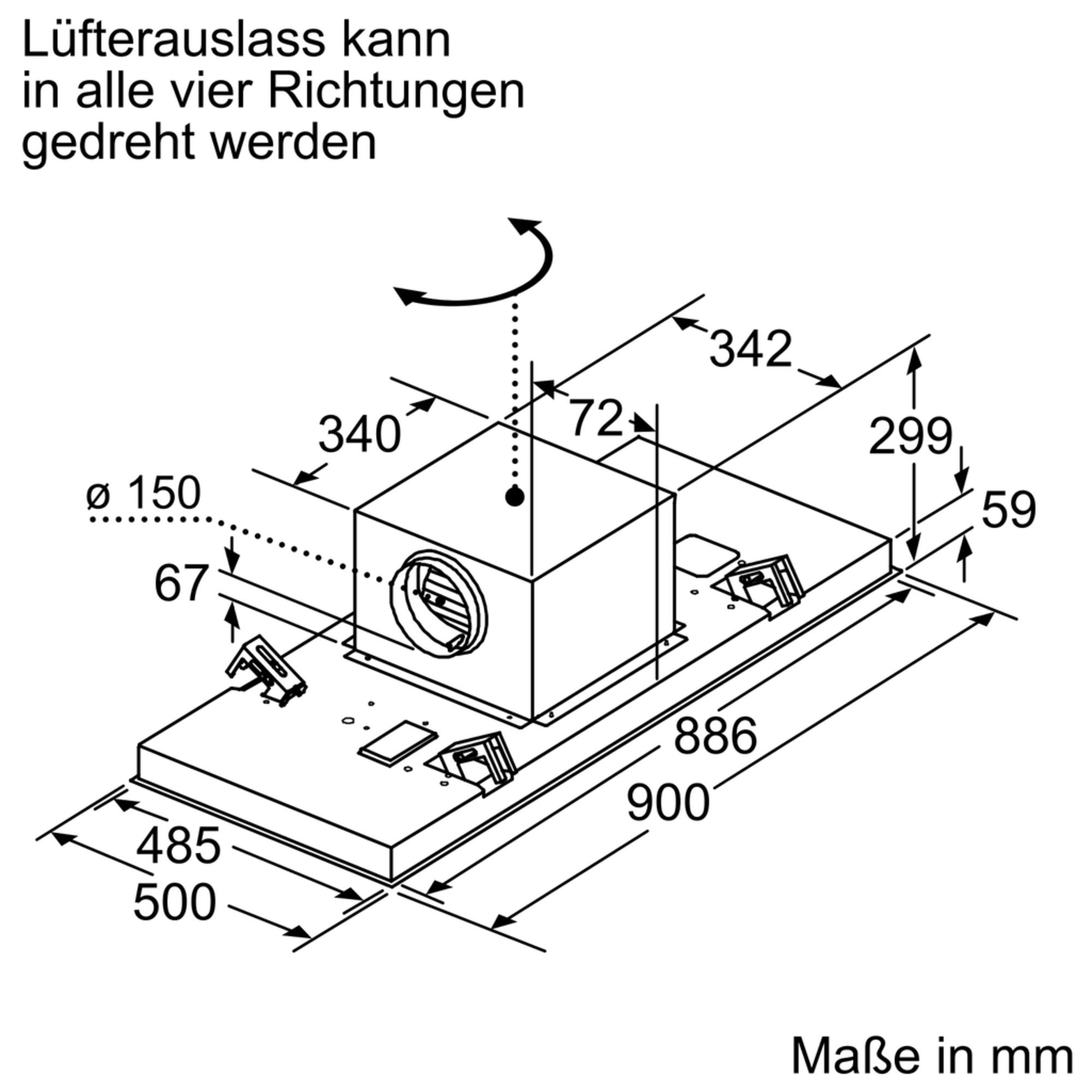 Bosch Deckenlüfter 90 cm Edelstahl DRC97AQ50
