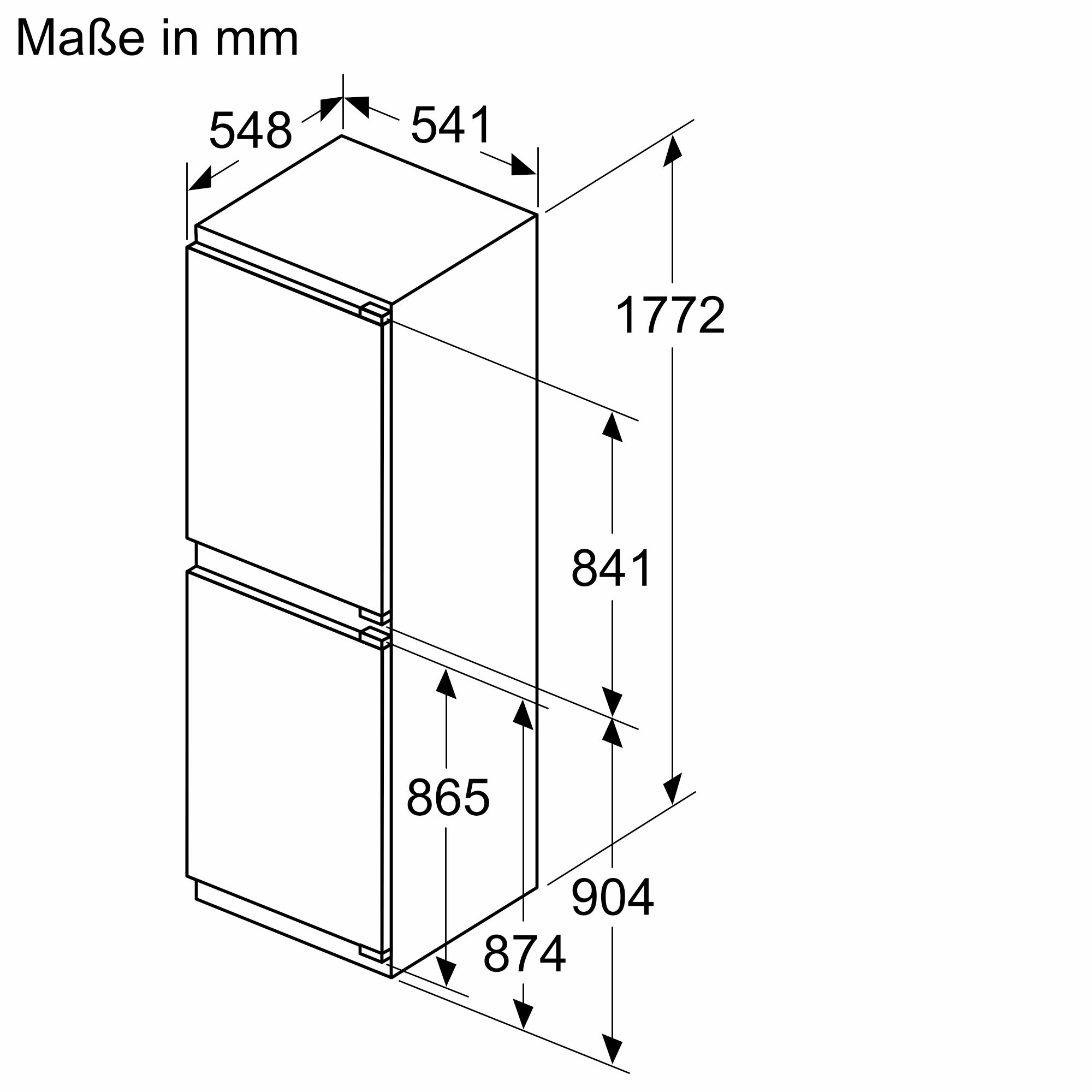 Siemens Einbau-Kühl-Gefrier-Kombination 177,2x54,1cm KI85NNFE0
