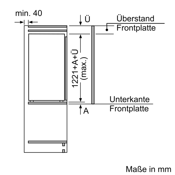 Bosch Einbau-Kühlschrank mit Gefrierschrank, | Schleppscharnier 122.5x56cm, KIL42NSE0 KIL42NSE0