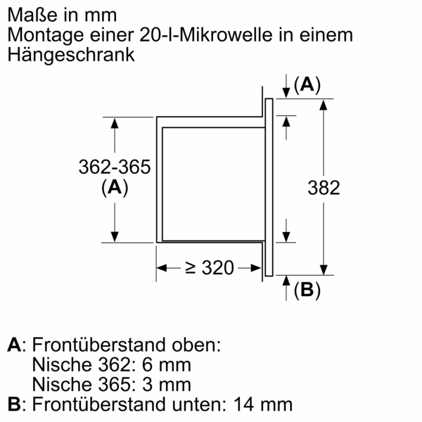 Bosch Einbau-Mikrowelle Schwarz, 60x38cm BFL623MB3