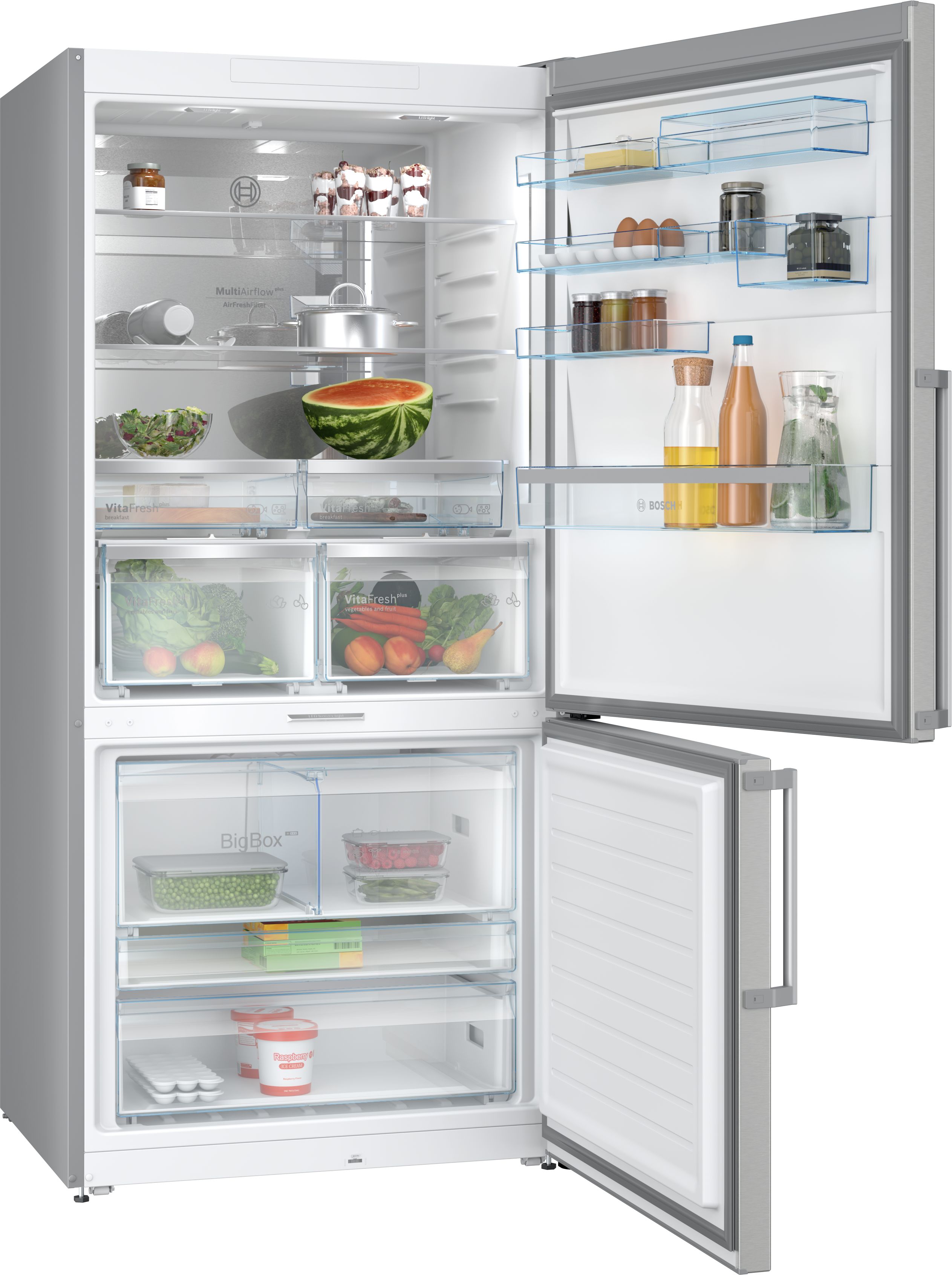 Bosch Stand-Kühl-Gefrier-Kombination 186x86cm Edelstahl AntiFingerprint Serie 6 KGP86FIC0N