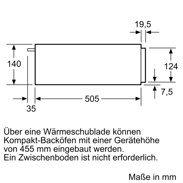 Bosch Wärmeschublade, 60 x 14 cm, Edelstahl  BIC510NS0