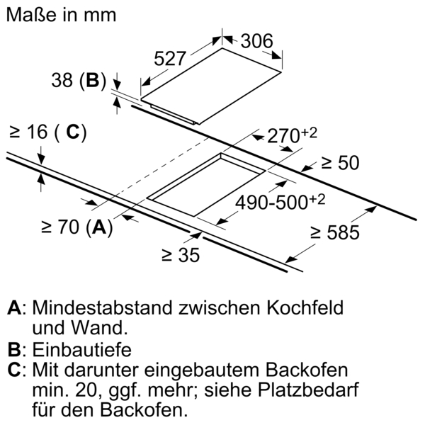 Bosch Domino-Kochfeld, Elektro, 30cm, Schwarz, mit Rahmen aufliegend PKF375FP2E